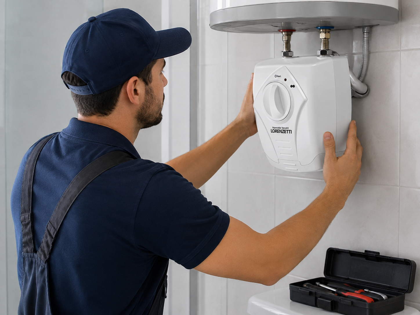 Instalação de aquecedor elétrico em banheiro moderno