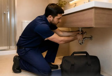 Encanador da Edtec Resolve fazendo reparo embaixo da pia